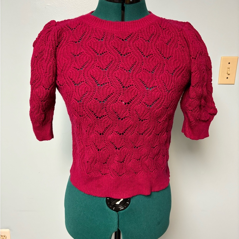 Loft Outlet light weight cranberry sweater